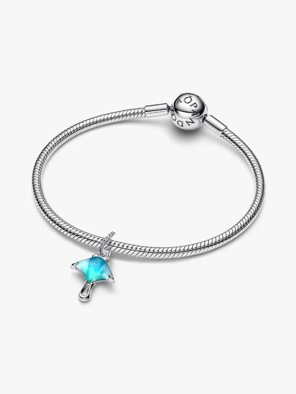 Pandora Silver Bracelet with Blue Starfish Charm